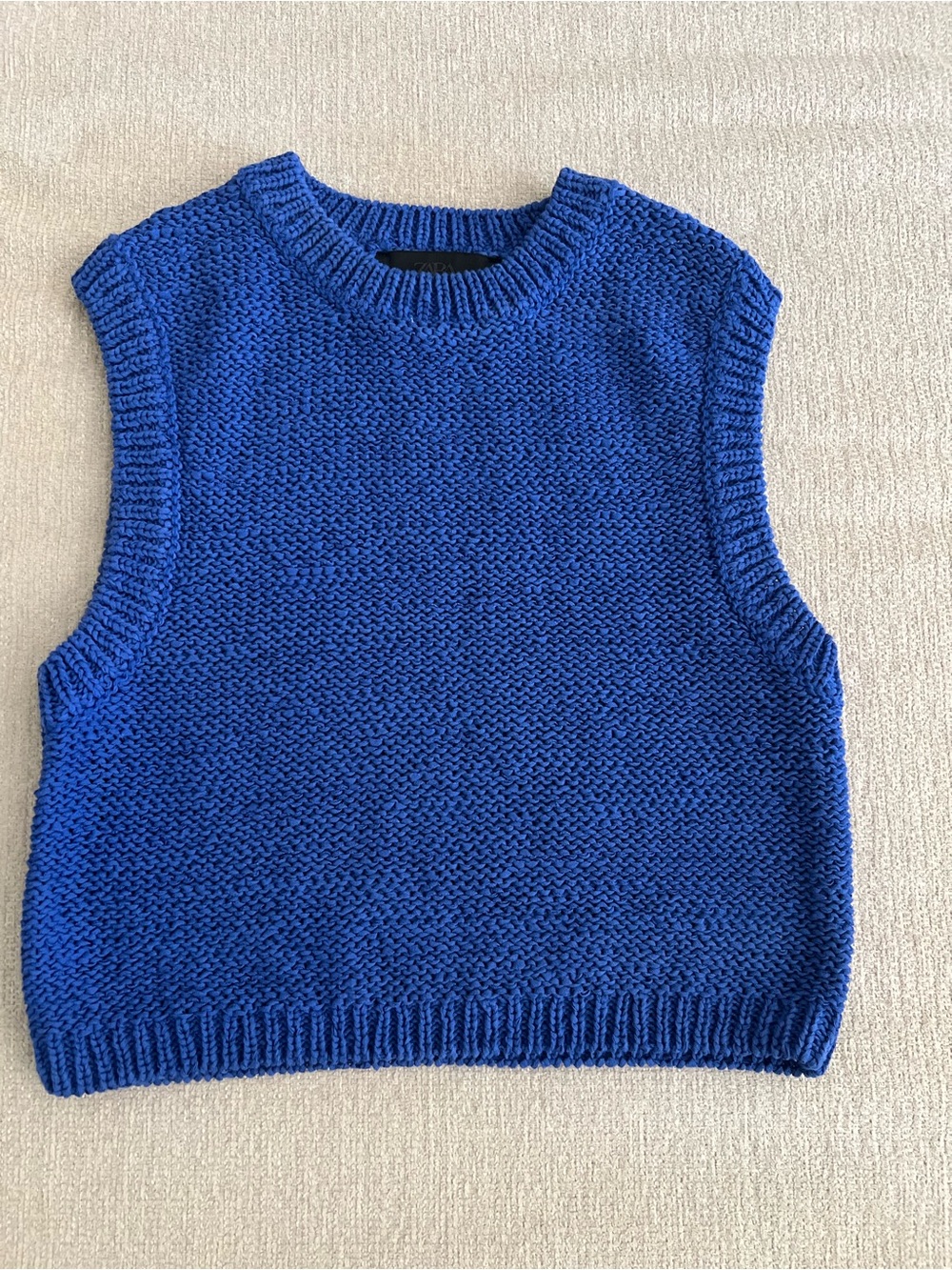 Zara Royal Blue Knit Sweater Crop Tank